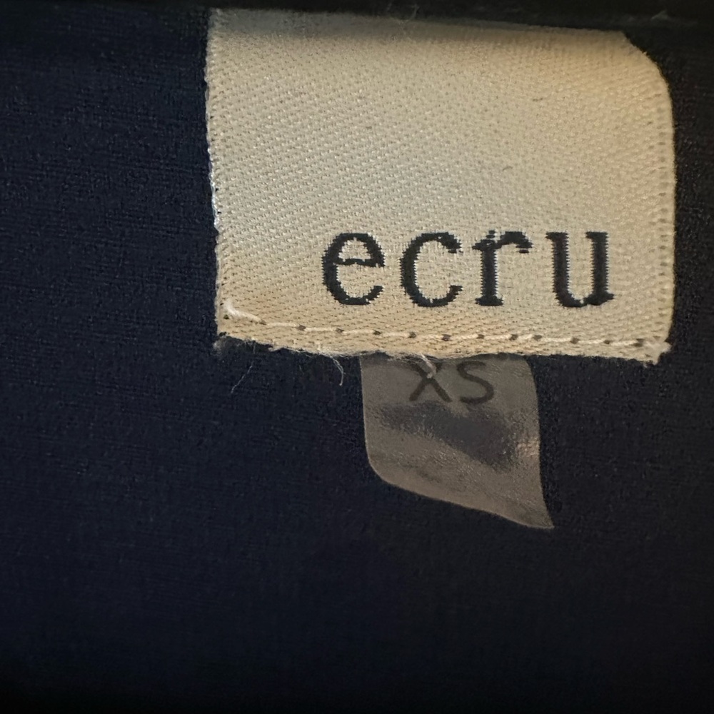 Ecru | Navy Blue Sequined Deep V Going Out Top - Picture 8 of 9
